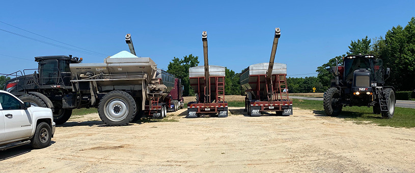 tender spreaders in a field