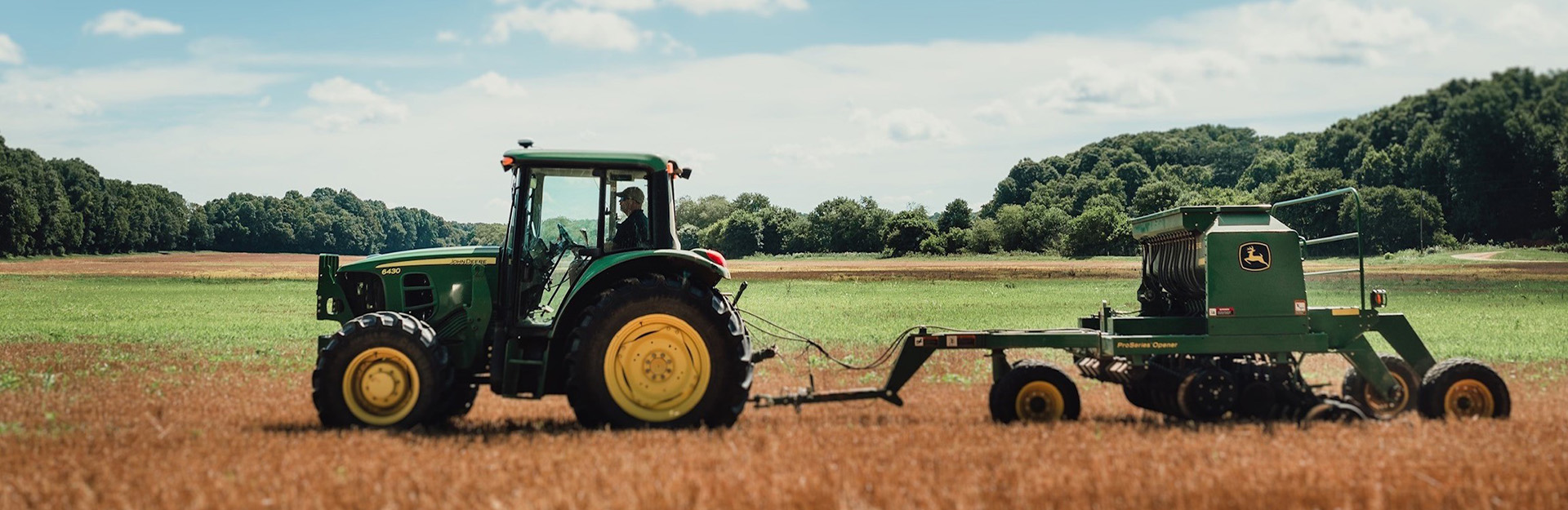 tractor in a field
