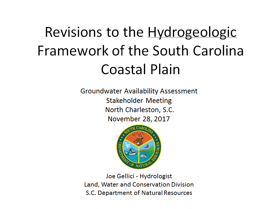Revisions to the Hydrogeologic Framework of the South Carolina Coastal Plain