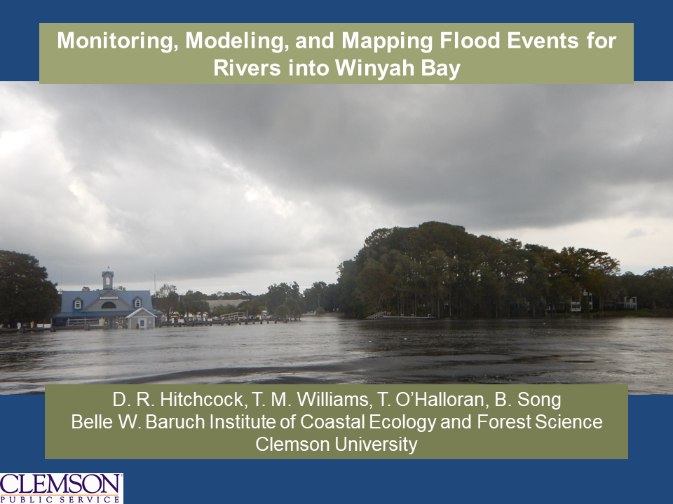 Hitchcock et al - Monitoring, Modeling, and Mapping Flood Events for Rivers into Winyah Bay