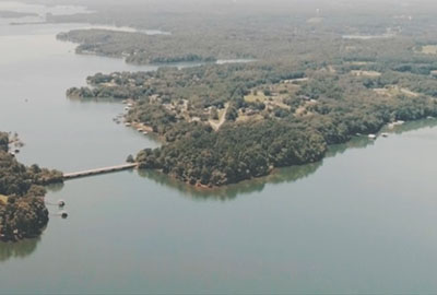 Aerial drone footage of Lake Hartwell