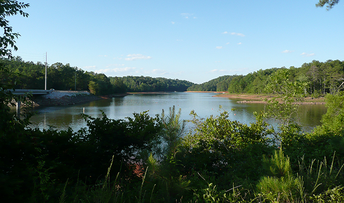 Lake Hartwell at lower levels than usual during drought conditions