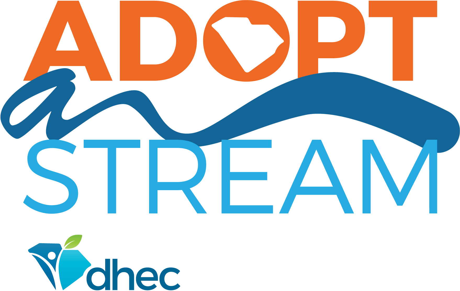 adopt a stream, dhec, and center for watershed excellence clemson logos