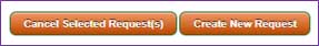 Students can elect to cancel the selected request or create a new request.