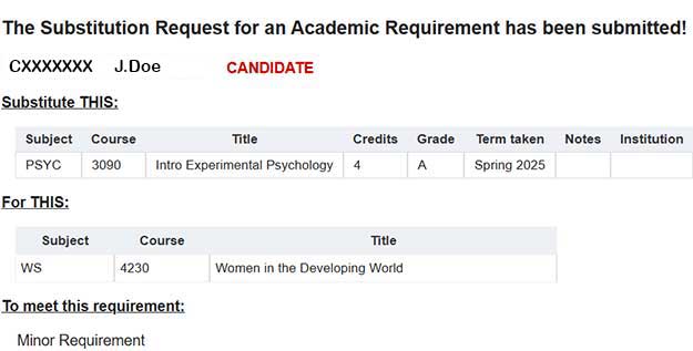 Request has been submitted.