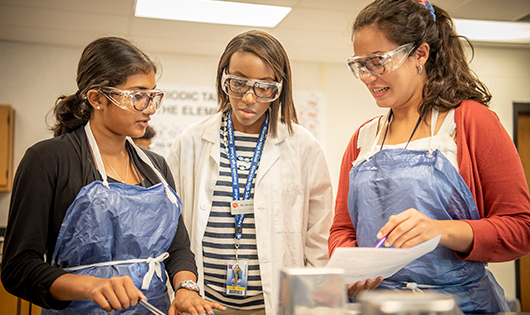 students in a lab