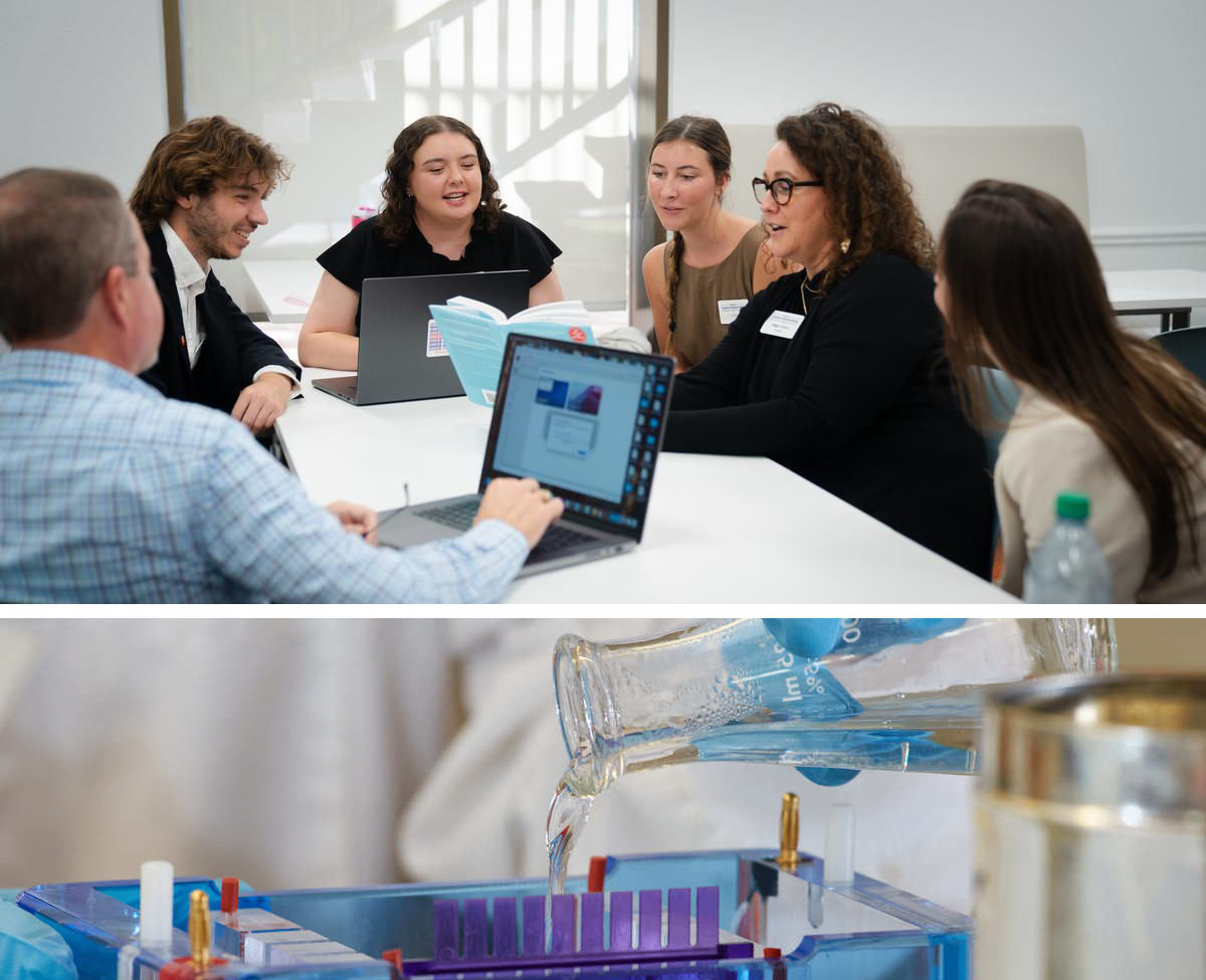 6 people sitting across table at career innovation lab event