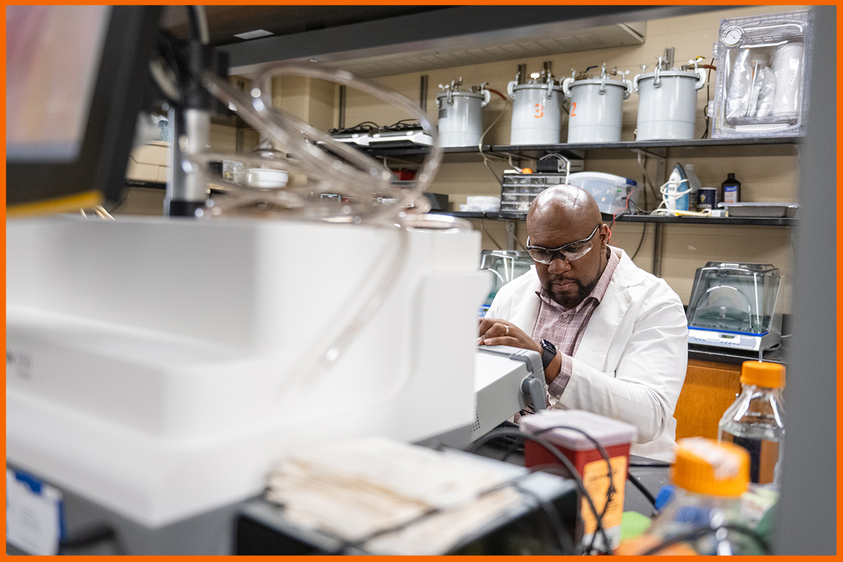 faculty member in a research lab