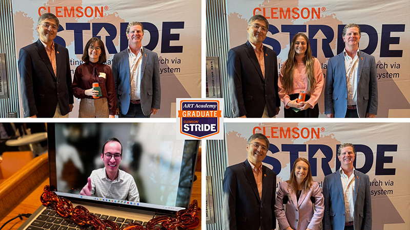 Four final STRIDE ART team representatives presented at a recent faculty research event representing various colleges and departments. 