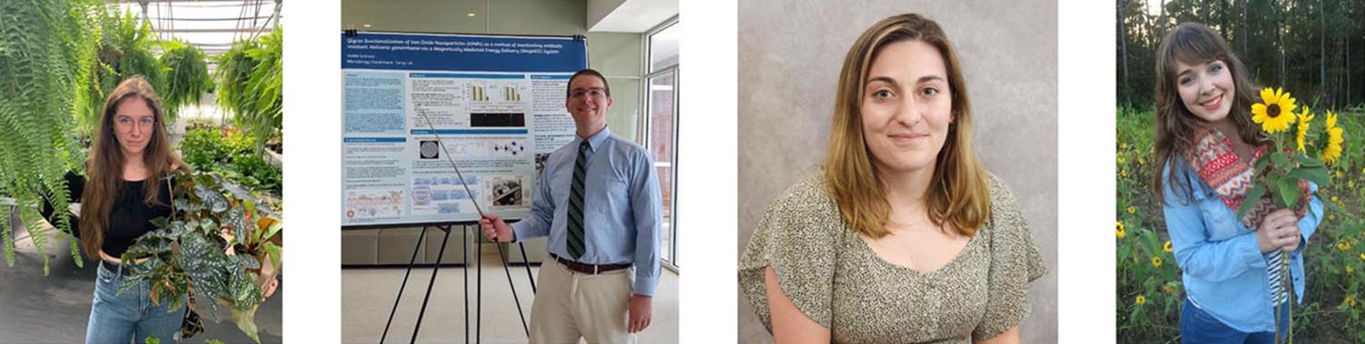 Individual photos of 4 graduate students.