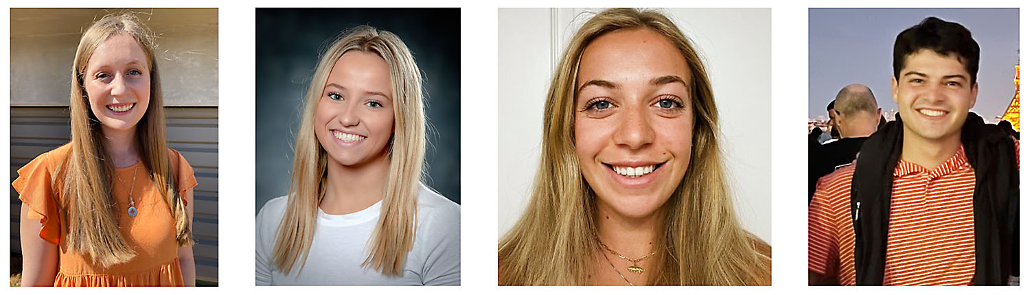 4 photos of undergraduate students.