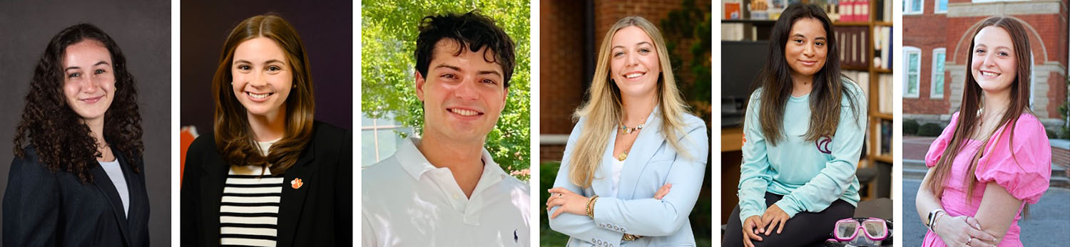 Montage of six headshots: Elizabeth Crapps, Mallory Murphy, Alex Fiorentino, Elizabeth Warren, Anna Metzger and Kylie Artosky.