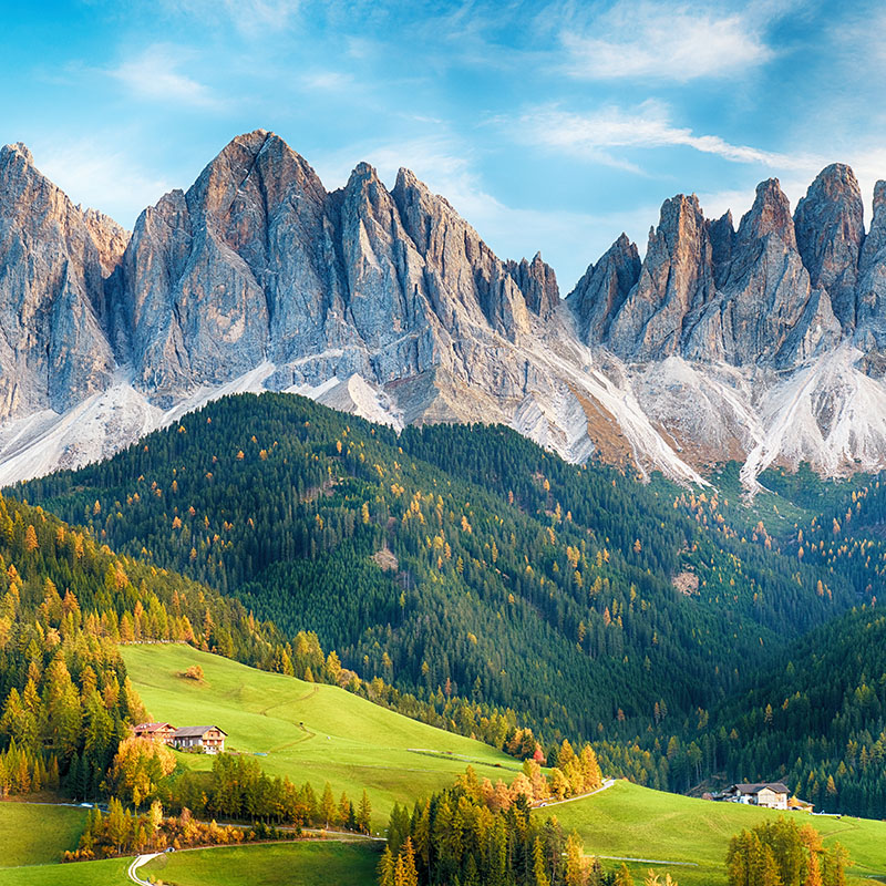 A mountain scene from Italy, possibly the Dolomites.