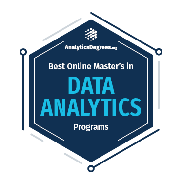 Best Online Master's in Data Analytics Program badge from AnalyticsDegrees.org.