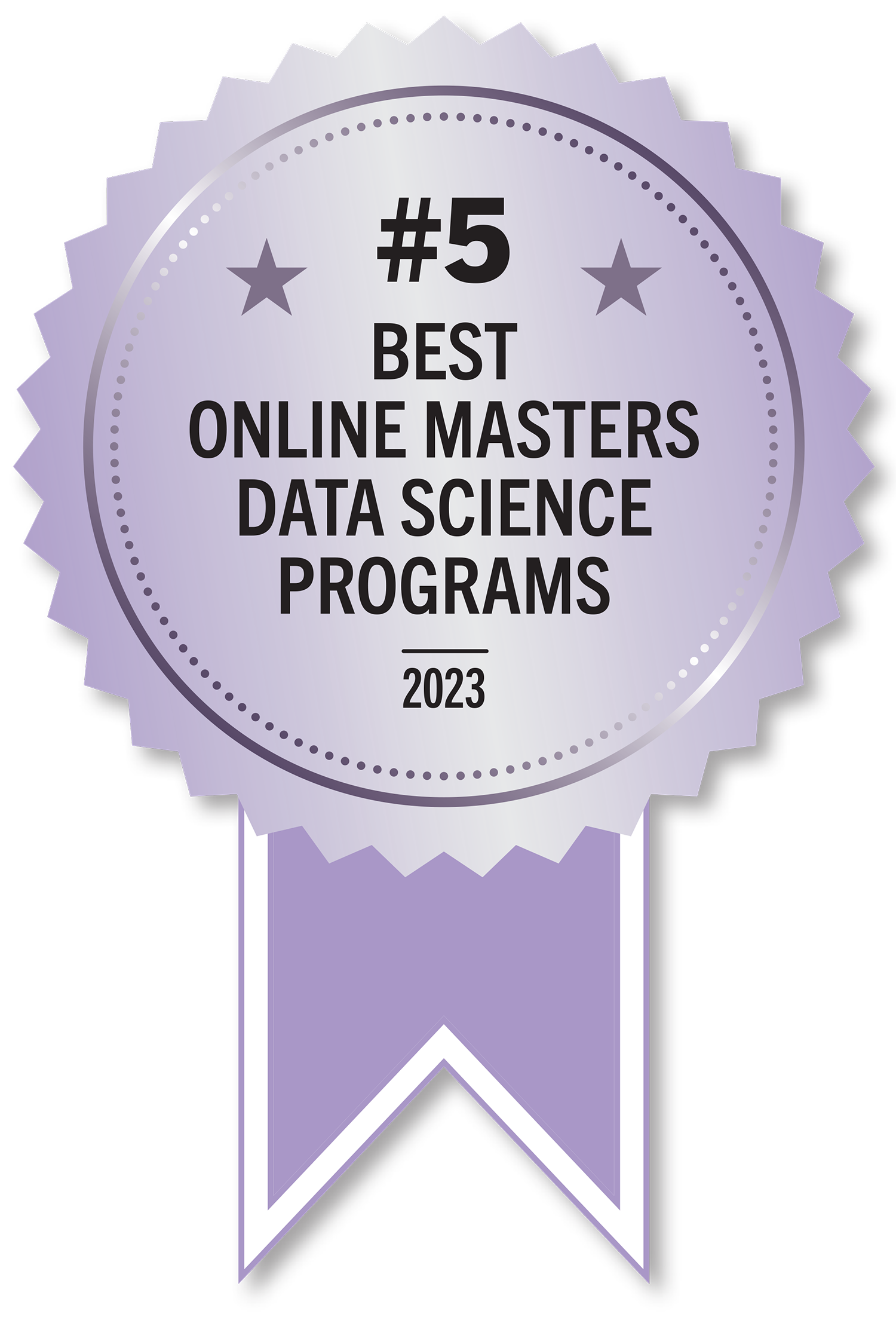 Ribbon art #5 Best Online Masters Data Science Programs 2023.