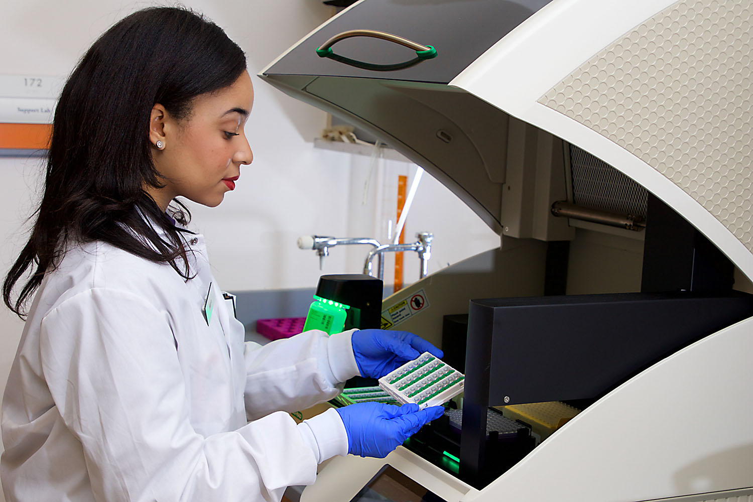 Student working in lab.