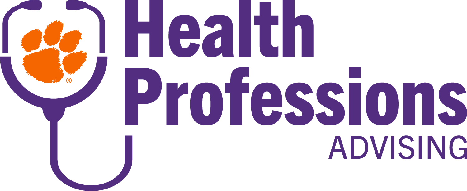 Health Professions Advising logo with stethoscope art.
