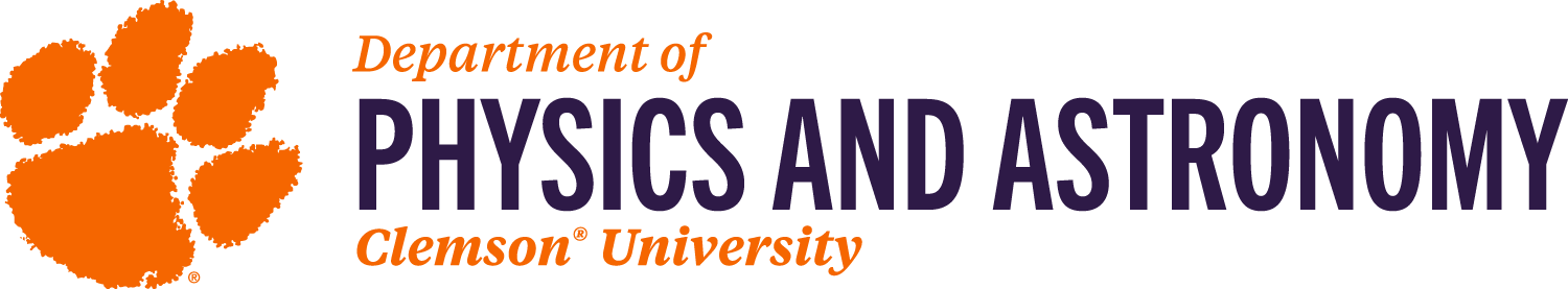 Clemson University Department of Physics and Astronomy logo.