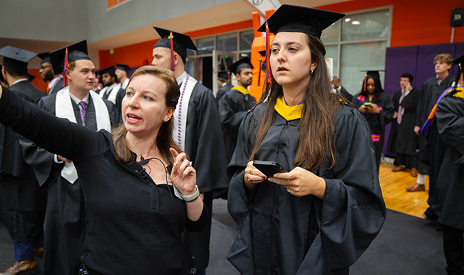 Student Affairs staff member at an event