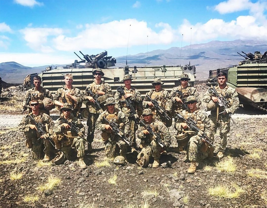 Jackson Grant at US Navy with fellow Soldiers