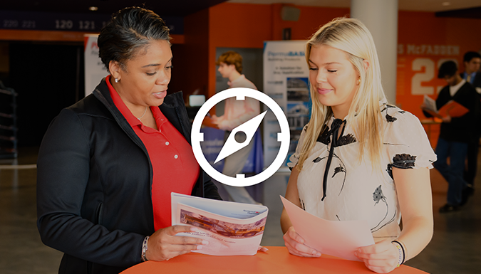 Students at Career Fair speaking to a recruiter, Clemson University