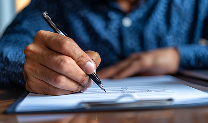 Individual filling out a conduct report
