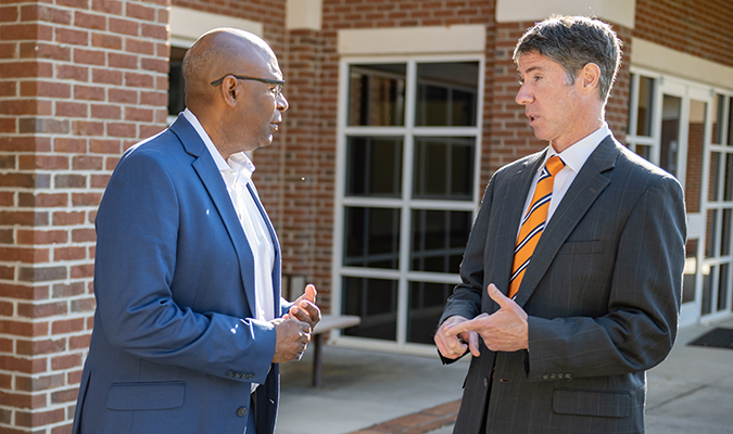 Chris Miller and Robert Halfacre at a Clemson event