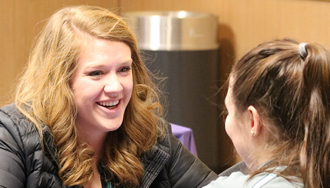 Student talking to a councellor