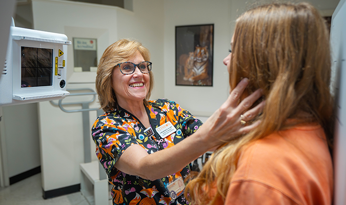 A nurse at Redfern examining a student at Clemson University