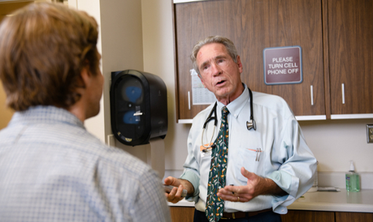 Student receiving treatment at Redfern Health Center