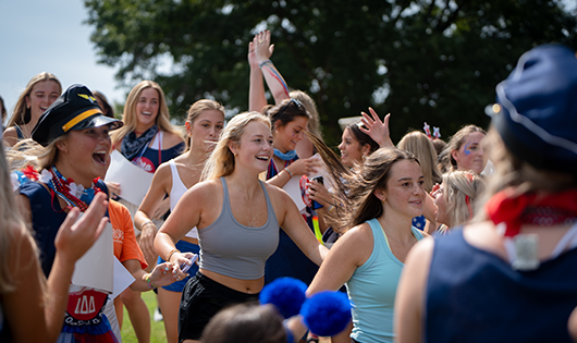 Students participating in Clemson FSL Bid Day, 2022