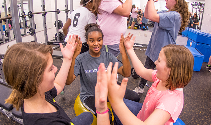 Students Exercising