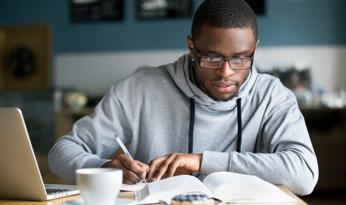 student studying