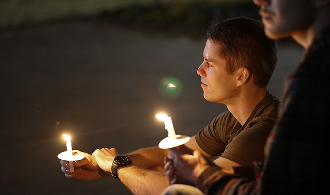 Students at Suicide Vigil Candle Light March