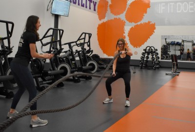 Student training with a Personal Trainer at Fike Recreation Center