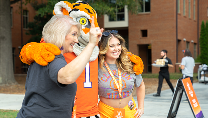 Clemson Family with Tiger Cub