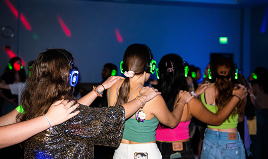 Clemson Students enjoying at Glow Line Dancing, Clemson University, South Carolina