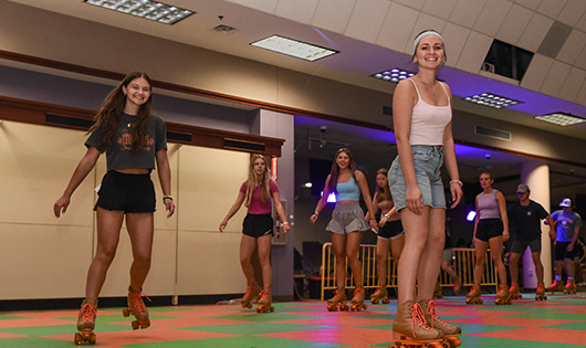 Clemson Students enjoying at Glow Skating Festival, Clemson University, South Carolina