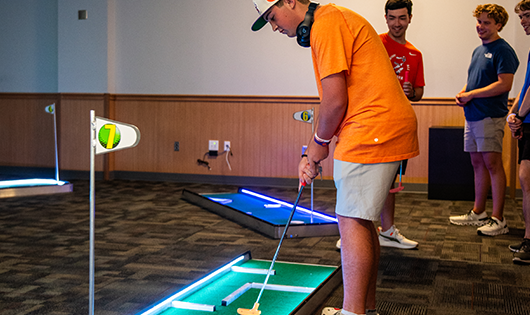 Clemson Students playing Glow Golf at Clemson University, South Carolina