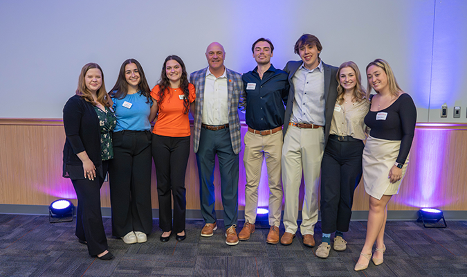 Clemson Students with President Clements at Clemson Leadership Symposium, Clemson University, South Carolina