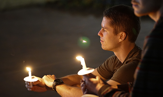 Students at Suicide Vigil