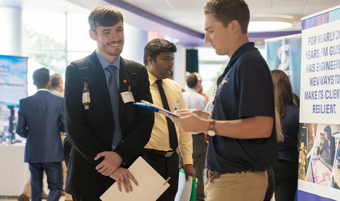 Student interviewing with a Prospective Employer at Clemson Career Fair Fall 2022 Event