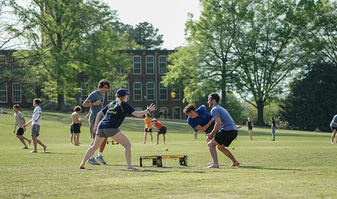 Students Playing on Bowman Field