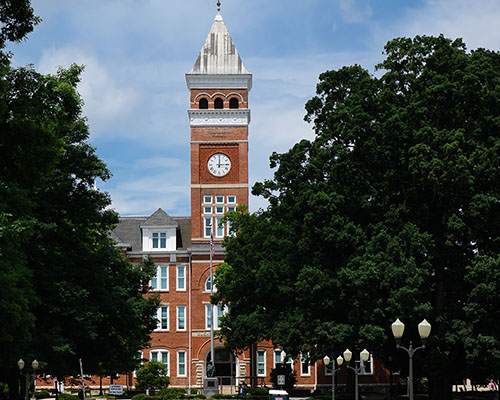 Exterior photo of Tillman hall in summer