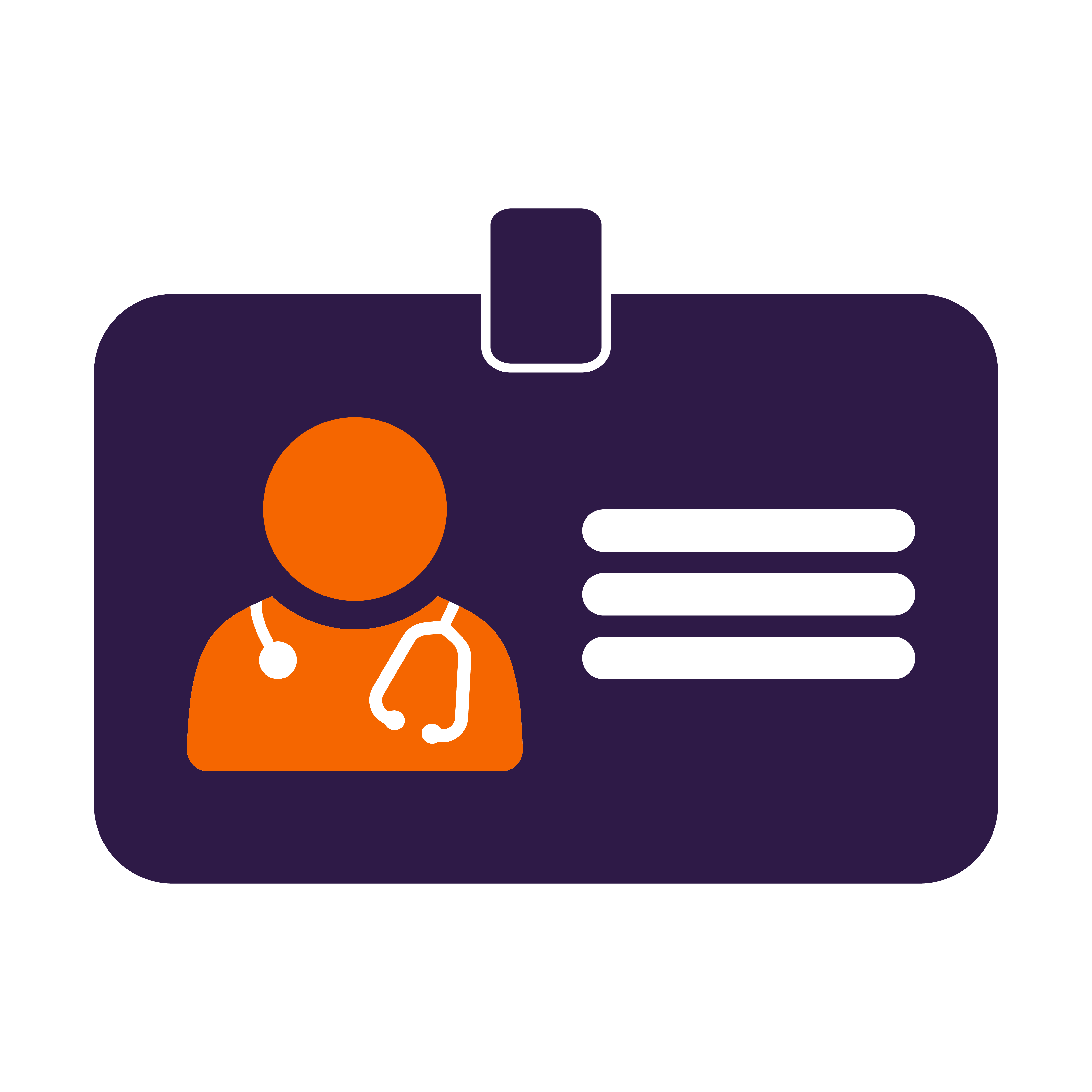 Icon of identification badge.